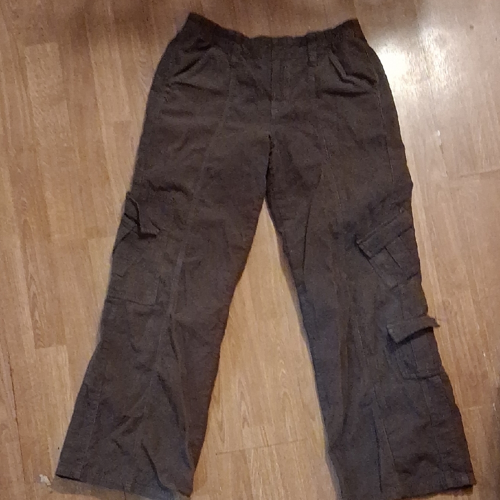 Baggy Corduroy Cargo Pants - Dark Brown